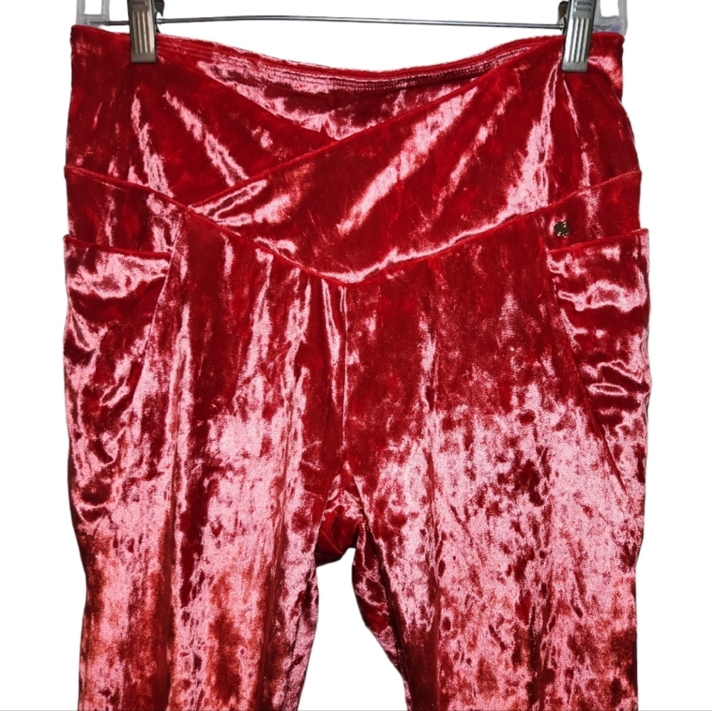Fabletics High Waisted Crushed Velour Crossover Leggings Size L Velvet - Picture 4 of 9